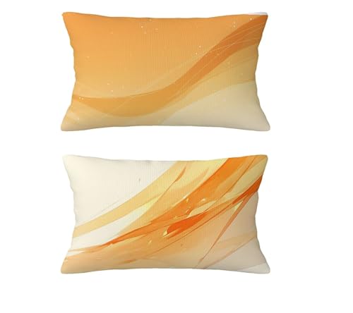 Cojines Sofa Color Naranja Funda Cojin 50x90cm Juego de 2 Cojines Otoño Impermeable Funda de Almohada Gradiente Cojin Terciopelo con Cremallera Invisible para Jardín Silla Halloween Decorations md-874