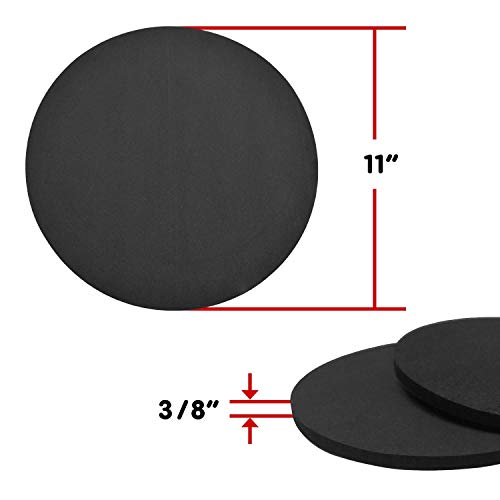 Xcel Rubber Drum Practice Pad For Any Surface - Snare, Bass And Electric Drum Kit - Portable Silencer Pads For Kids & Adults - 11 Inch Round X 3/8 Inch Thick - Pack Of 4 Sticks Sold Separately #TOP2