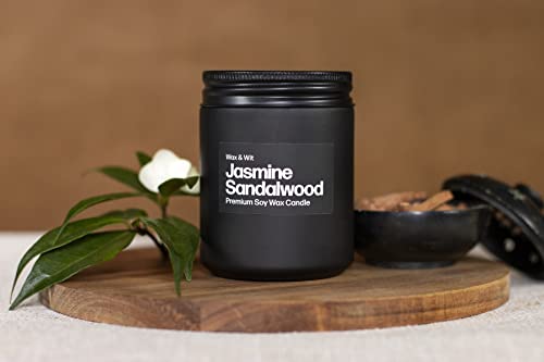 Candles For Men, Sandalwood Candles, Jasmine Candle, Soy Scented Candles For Home Scented, Black Candles, Mens Candle For Home, Man Candles, Masculine Candle, Aromatherapy Non Toxic Candles – 9Oz #TOP5