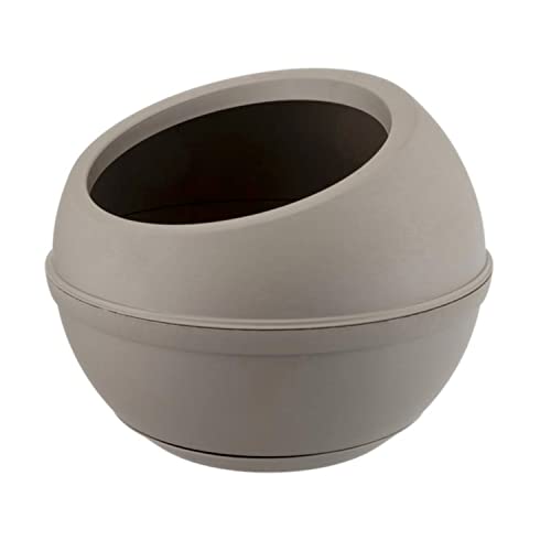 Sfera - Pot à plantes au design circulaire. Jardinière d'intérieur et d'extérieur de Ø 40,5 x 32 H cm. Capacité 23 L. Couleur glace, cappuccino ou gris anthracite Cover