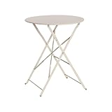 sweeek   Table de Jardin bistrot Ronde Ø60cm Pliable en Acier thermolaqué