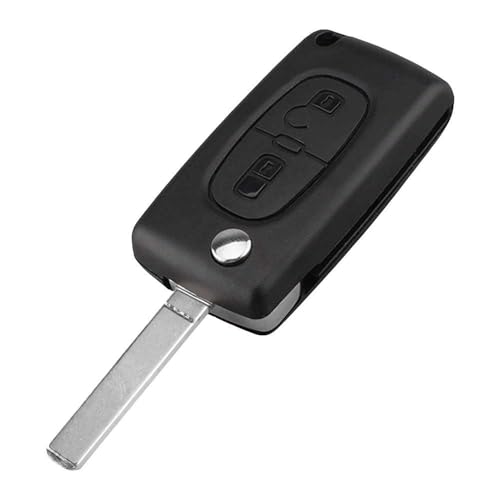 OcioDual 2-Tasten-Funkschlüsselgehäuse, CE0523 mit VA2-Klinge, Gehäuse Kompatibel mit 206 207 306 307 308 407 607 806, Kompatibel mit C2 C3 C4 C5 C6, Schlüsseletui