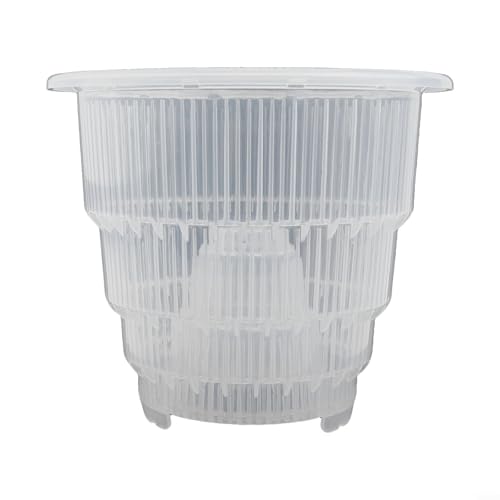 MIKMLYZE Maceta de malla de resina transparente con agujeros de ventilación laterales y ranura guía de raíces patentada para el crecimiento de raíces, drenaje y retención de agua, flor de jardinería