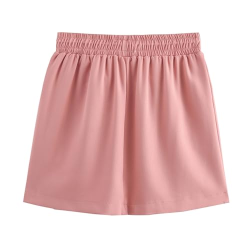 Women's Fashion Cargo Short Skirt, Elastic Waist Loose Casual Sports Skirts Solid Color Basic Daily Wear with Pockets4
