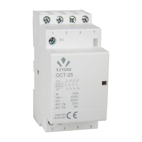 YJYUIU AC Schütz OCT25 4-polig 25A 4NO 220V/240V Spulenspannung Wechselstromschütz DIN-Schiene 35mm