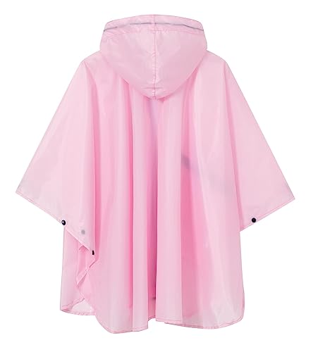 Image of SaphiRose Lightweight Kids Rain Poncho Waterproof Jacket Zipper Up Rain Coat