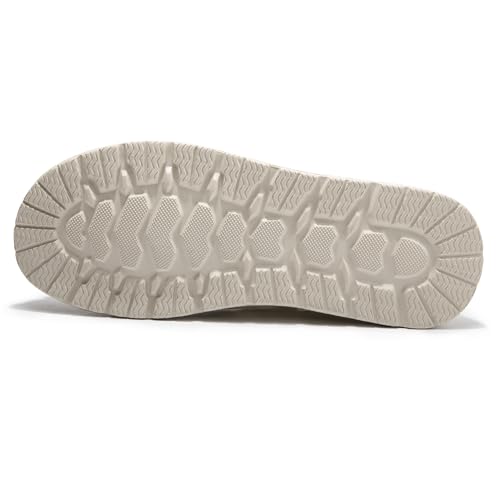 Image of Women's Canvas Loafers, Comfortable Slip-On Walking Shoes | Breathable Fabric Upper, Flexible Boat-Shoe Styling, Easy On and Off for Errands, Travel, Commuting and Everyday Wear
