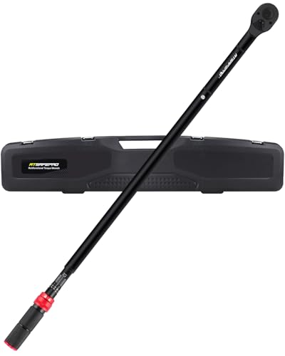 Image of Atsafepro 3 /4 Torque Wrench 100-850 Ft-Lb -±3% Accuracy, 47.3 inch Long Handle, 48-Tooth Reversible Ratchet, Cr-V Steel, Dual Scale,3 /4 inch Drive Click Heavy Duty Torque Wrench for Industrial, Truck, Turbine