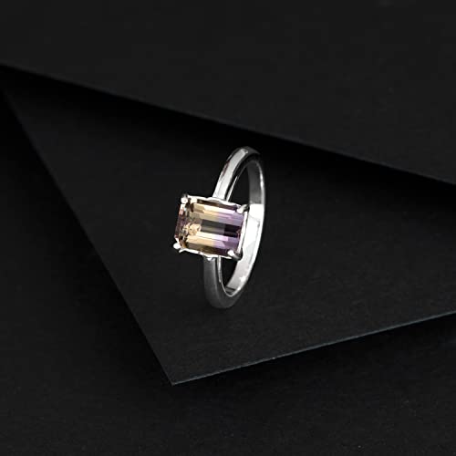Image of Gemondo USA Ametrine Ring, Sterling Silver Ametrine Octagon Ring Size 5, 6, 7, 8, 9, 10, and 11
