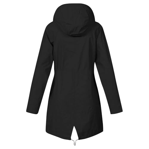 Generisch Wintermantel Damen Lang Parka Fleece Gefüttert Winterjacke Warm Damen-Mäntel Winter Mantel Mit Taschen Winterparka Elegant Kapuzenjacke Einfarbig Jacke Langarm Kapuzenmantel Winddicht