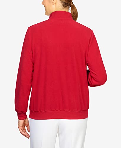 Alfred Dunner Womens Petite Women's Snow Much Fun Snowmen Pullover Blouse, Red, Large Petite Us #TOP6