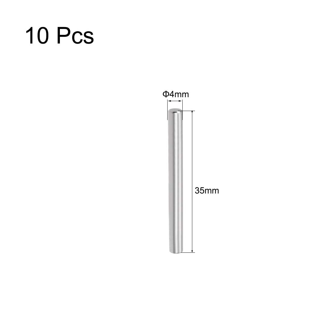 TOP-VIGOR 10Pcs 4mm x 35mm Dowel Pins Shelf Support Pegs, 304 Stainless Steel Cylindrical Shelf Support Pin Fasten Elements Silver Tone - Image 2