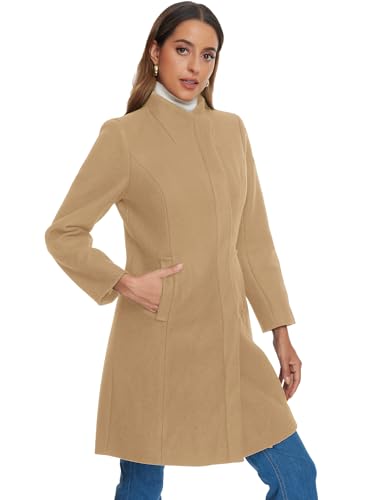 Manteau à col montant pour femme fini les coups de froid grâce aux manches longues