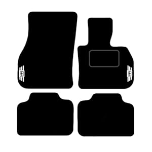 Lusso Floor Carpet Mats for Car | Tailored/Compatible to Fit MINI Countryman 2016 onwards F60 | with Unique logo Carpet | Front with Heel Pad | 4-Piece Set (Silver Edging)