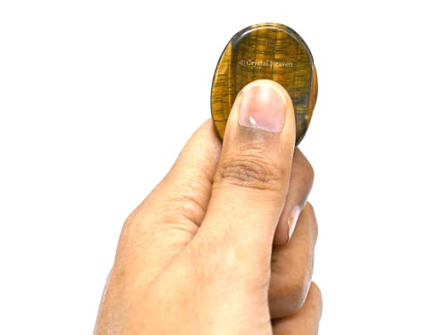 Image of Certified Tiger Eye Crystal Thumb Worry Pebbles Stones for Anxiety Massage