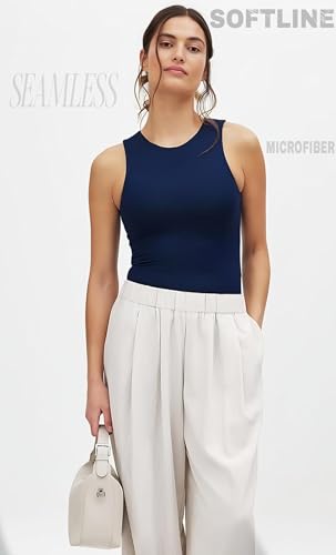 Image of SIGHTBOMB Ultra Soft Round Neck Double Folded Medium Compression Seamless Feather Touch Active WEAR /Casual WEAR Spaghetti SOFTLINE TOP for Women