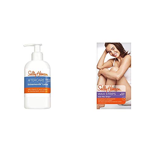 Sally Hansen Hansen Hansen Aftercare Extra Smooth Lotion, 8 Oz with Hansen Hansen Insta Wax Strips for Body, 1 Ea, 1count