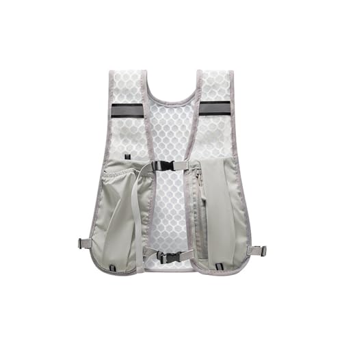 SHENGYIG Chaleco de Hidratación para Trail Running con 2 Botellas Soft Flask 1000ml Incluidas - Mochila de Correr con Bolsillo Trasero para Vejiga de Agua hasta 5L - Unisex para Hombre y Mujer