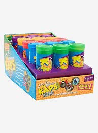 Pog Retro Kaps Multicolored Storage Tube Starter Set Game Includes: 20 Pogs & 2 Exclusive Slammers