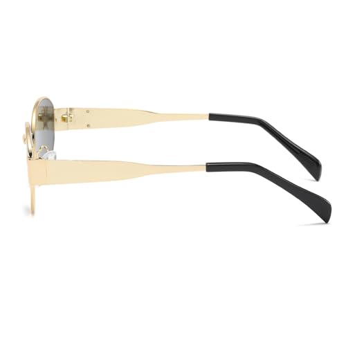 Long Keeper Retro Oval Sunglasses -Vintage Women Trendy Metal Frame Sunglasses Classic 90s Small Sun Glasses UV400 Protection3