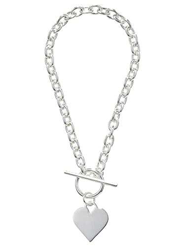 Bracelet breloque cœur en argent pour adolescente et jeune fille