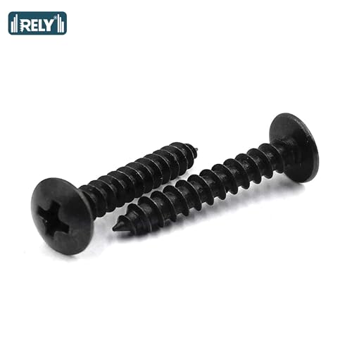Image of By inchVP INDUSTRIES inch (Pcs-50) No.8x16 mm Truss Philips Chipboard Self-Tapping Screw - Black Zinc Coated Carbon Steel, Ideal for Wood, Plywood, Particle Boards, Cabinets, Furniture & DIY Fixings