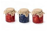 Marmeladenglas Kerze in 3 Varianten – Erdbeere, Himbeere, Blaubeere...