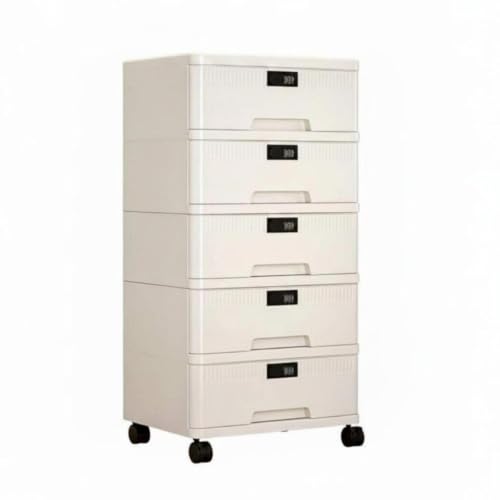 Image of HEAVENGLOW Desktop File Cabinet with Lock Dustproof Lockable Desktop Cabinet A4 Size Compatible Locking Storage Drawer for Students, Dorm Room Tall 5-Layer