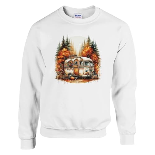 Cozy Fall Camper Sweatshirt for Men & Women, Heavy Blend, 50% Cotton, Classic Fit