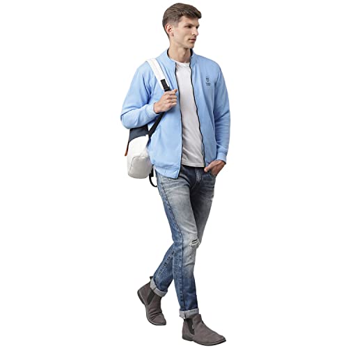 Image of Thomas Scott Men's | Solid | Full Sleeve | Regular Fit | Cotton Poly | High Neck | Zip Clouser | Knitted Sweatshirt