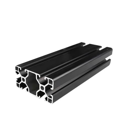Perfil de aluminio 4080 anodizado en negro de 500mm para guías lineales estructurales