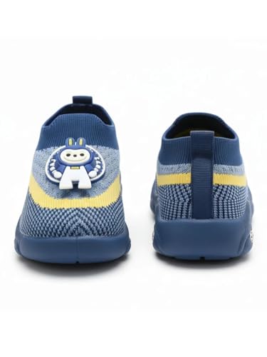 Image of HOOH Baby Unisex Walking Shoes with Musical Sound and Spinner, Knitted Upper, Slip Resistant, Mid Top Sneaker, Water Resistant, 0-24 Months