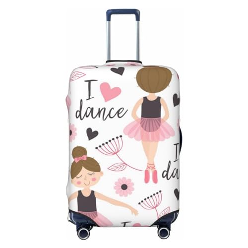 Spandex Travel Luggage Cover Suitcase Protector Bag,Cute Ballerina Girl Dance Anti-Scratch Fits 18-32 Inch Luggage, Suitcase Sleeve For Kid And Adult,Medium
