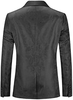 Mens 2 Pieces Floral Suits Slim Fit Formal Suit One Button Notched Lapel Tuxedo Blazer & Trousers Wedding Dinner Jacket