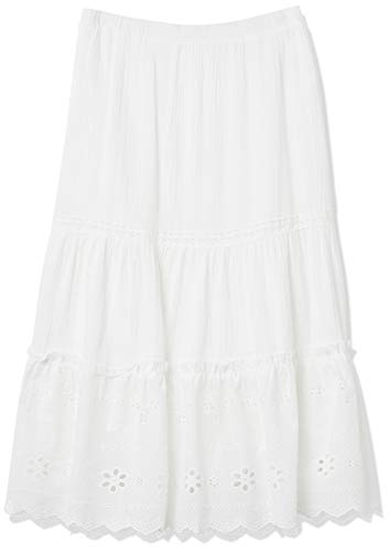 Rafaella Women's Mixed Media Maxi Skirt, White, Medium