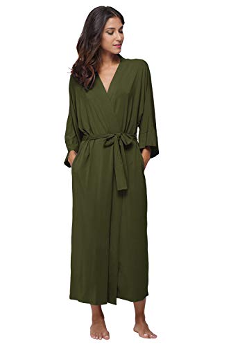 Image of Women's Soft Robes Long Bath Robes Full Length Kimonos Sleepwear Dressing Gown,Solid Color