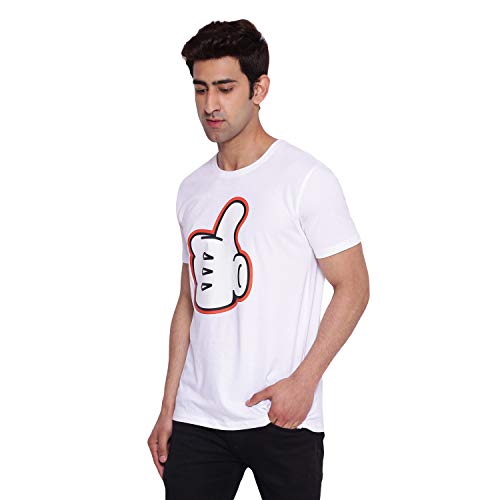 Image of Mickey Mouse Family by Wear Your Mind Men's Regular Fit Round Neck Short Sleeves Knitted T-Shirt