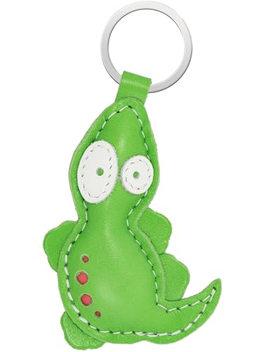 Simaru Llavero de piel auténtica de alta calidad, fabricado en la UE, perfecto para Navidad, cumpleaños, aniversario, encuentra tu animal favorito, Lagarto, SO