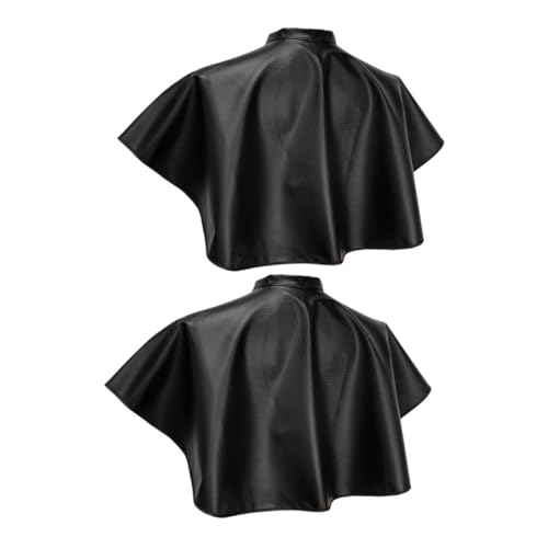 Capa impermeable para teñir cabello 2 piezas negra para salón miniatura 1