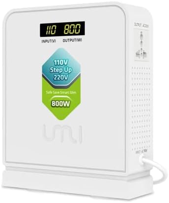 UMI Step Up 110v to 220v Voltage Converter 800W for Europe and Asia 220-240V Appliance Use in US Canada Mexico - Power Transformer