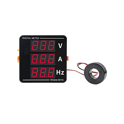 TOCHCA 交流電流計電圧計 3 表示電流電圧周波数計 AC50-500V AC0-120A 10-99.9Hz