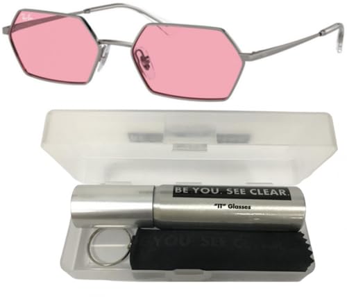 Ray-Ban RB3728 Sunglasses Bundle: RB 3728 YEVI 004/84 Gunmetal/Pink Polyamide Standard and Eyewear Cleaning Kit2