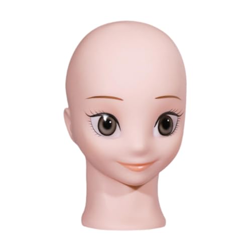 Cabeza de peluca calva con diseño animado para proyectos de maquillaje 4