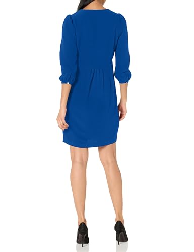 Image of Tommy Hilfiger Women's 3 /4 Sleeve V-Neck Pleat Front Mini Dress
