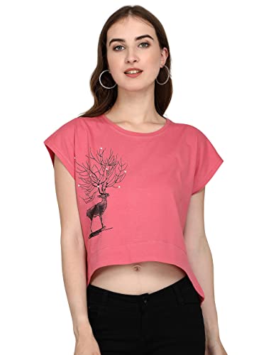 Image of Leriya Fashion Women's Haran Print Lycra with Animal Print Design on Half-Sleeve Regular Fit Office wear,Casual wear Top