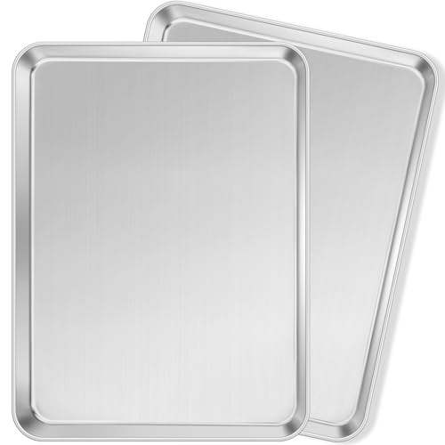 Stainless Steel Baking Sheets Set of 2, Leonyo 17