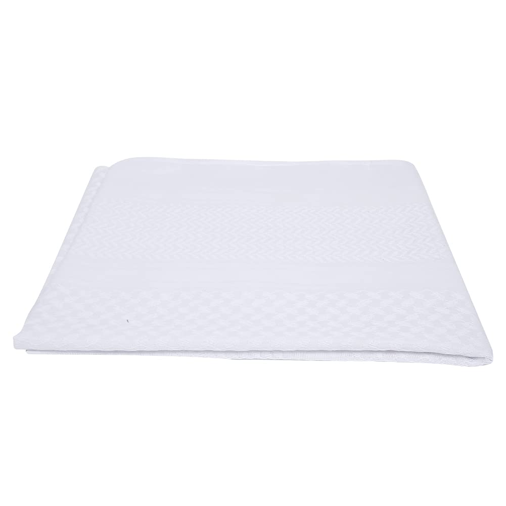 Fydun Women's White Grid Biitfuu Arab Keffiyeh Scarf Wrap Polyester Muslim Headscarf Headband Suit Headpiece For Saudi Arabia Dubai Uae Traveling(White)