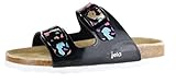 Gepolsterte Lederdecksohle Sneaker Jela Maja Mädchen Hausschuhe,Pantolette,Schwarz/Bunt,EU 35