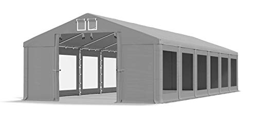 Summer SD Partyzelt 6x12m – Hochwertiges Gartenzelt Mit 560g/m² PVC-Plane, Wasserdicht, Weiß-grün