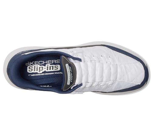 Skechers Women's Contour Foam Hands Free Slip-Ins, White/Navy, 7.5